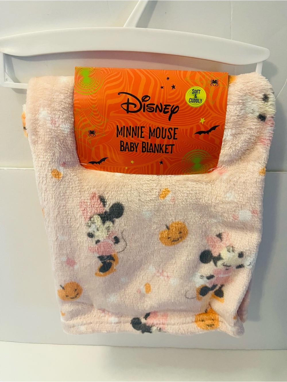 Disney Minnie Mouse Soft Halloween Baby Blanket Pink Orange Pumpkin Candy Corn